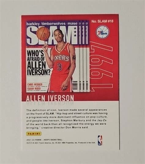 Panini Nba Hoops Slam Winter Slam Allen Iverson For Sale