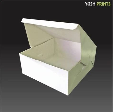 Non Printed Duplex Paper Plain Cake Boxes Gram Without Window At