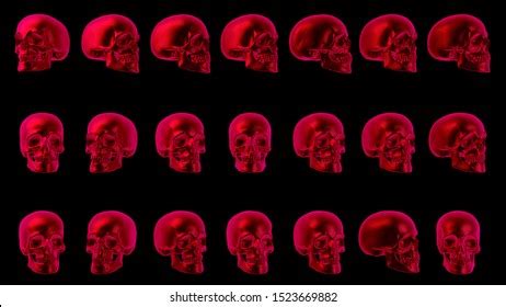 Halloween Scary Background Red Human Skulls Stock Illustration ...