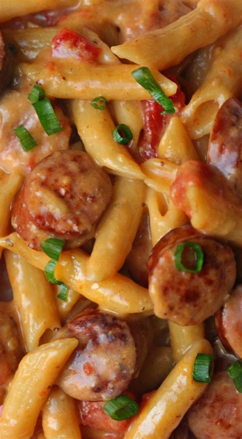 One Pan Cheesy Smoked Sausage Pasta Recipe Budget Savvy Diva