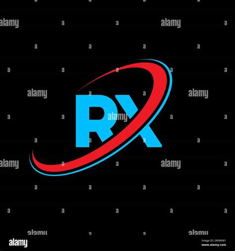 Rx R X Letter Logo Design Initial Letter Rx Linked Circle Uppercase Monogram Logo Red And Blue