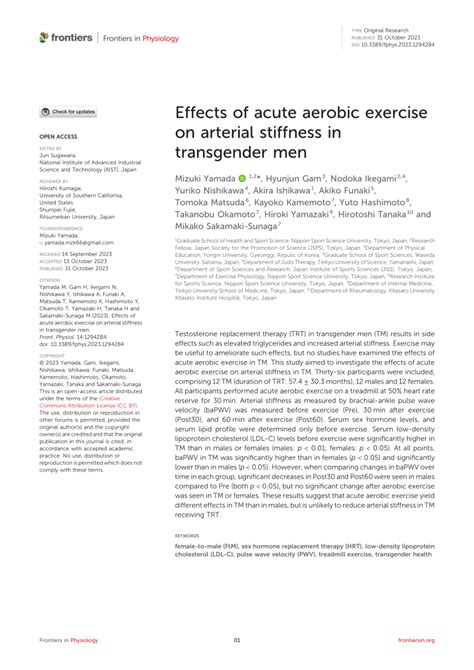 Pdf Effects Of Acute Aerobic Exercise On Arterial Stiffness In