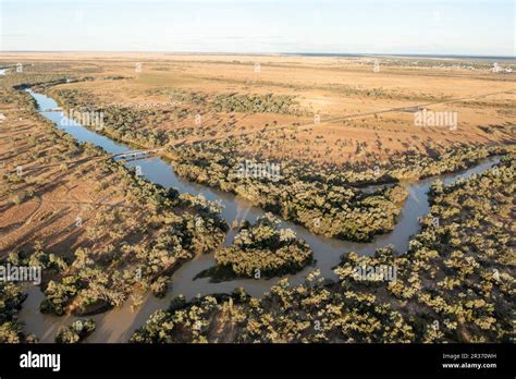 Aerial View Of The Thomson River At Longreach Queensland Australia