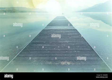 Boardwalk on the lake Stock Photo - Alamy