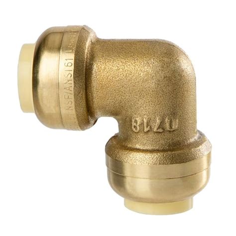 Littlewell 12 In Brass 90 Degree Push Fit Elbow Fitting Aepf8 The Home Depot