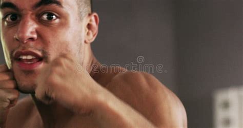 Boxing Training And Man Fighter In Gym For Exercise As Fighting Sport