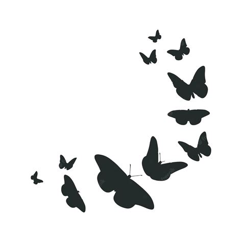 Premium Vector Butterfly Swarm Silhouette Stock Illustration