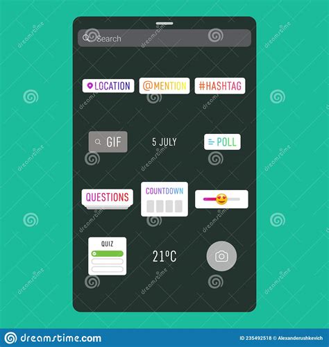 Social Media Interface Stickers Stock Vector Illustration Of