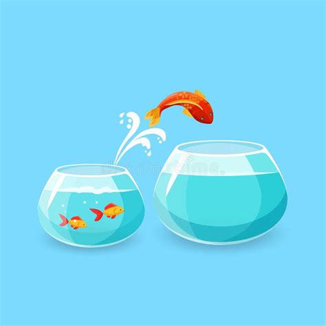 Fish Escaping From A Shark Vector Illustration Stock Vector