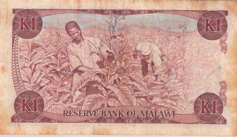 Malawi 1 Kwacha 1988 Vf Currency Note W Stain Kb Coins And Currencies