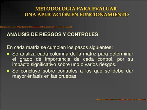 PPT METODOLOGIA PARA EVALUAR UNA APLICACIÓN EN FUNCIONAMIENTO