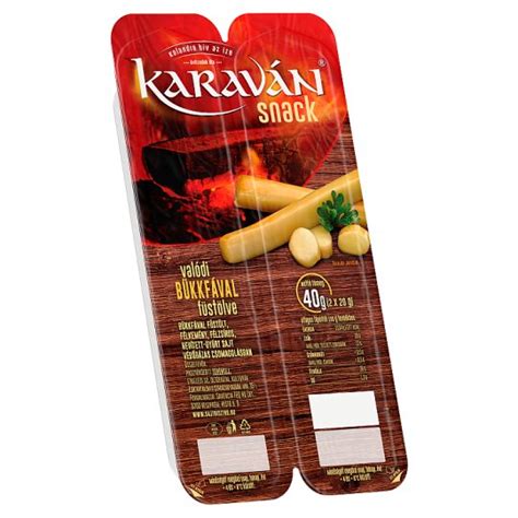 Karaván Snack bükkfával füstölt félkemény félzsíros sajt 2 x 20 g 40