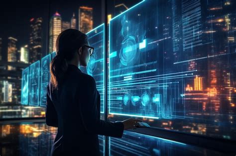 Premium Photo Businesswoman Analyzing Risk Factors On A Generative Ai