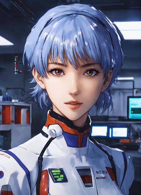 Premium Photo Portrait Of Rei Ayanami From Neon Genesis Evangelion