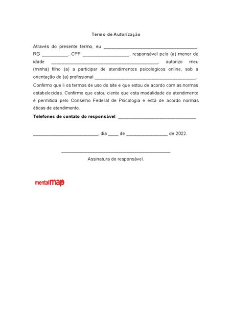 Termo De Autorização Simples Word - Termo de Autorização | PDF
