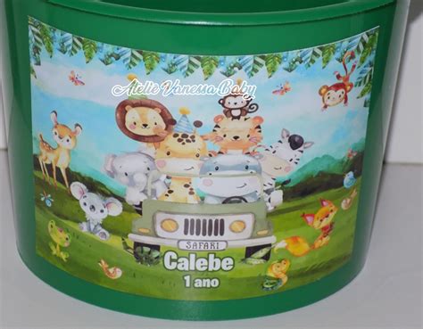 Balde De Pipoca Safari Aquarela Elo Produtos Especiais