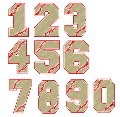 Baseball Numbers SVG DXF EPS Digital Cut File For Cameo And Etsy