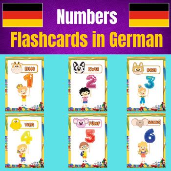 Numbers: Printable Flashcards in German For Kids. by StudySage Shop