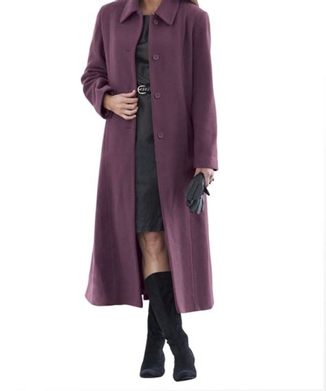 Womens Winter Wool Blend Full Length Long Coat Jacket Plus Size 1x 2x