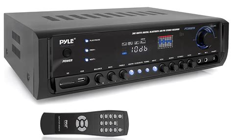 Open Box Pyle Wireless Bluetooth Power Amplifier System W Channel