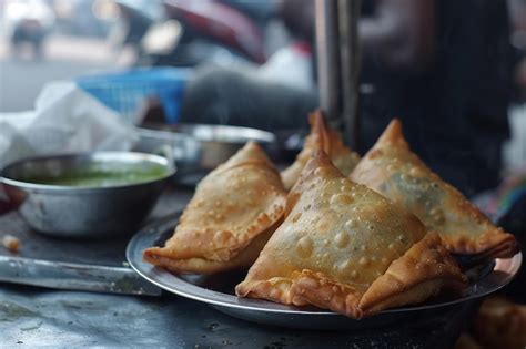 Photography Of Tasty Indian Samosa Premium Ai Generated Image