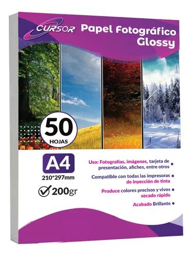 Papel Fotografico Glossy A Gr Pack Hojas