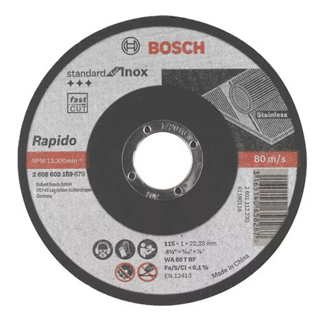 Bosch Metal Cutting Discs 115mm 4 1 2 X 22 23mm 10 Pack Screwfix