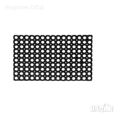 Подложка за входна врата, гумена перфорирана, черна, 60x40см в ...