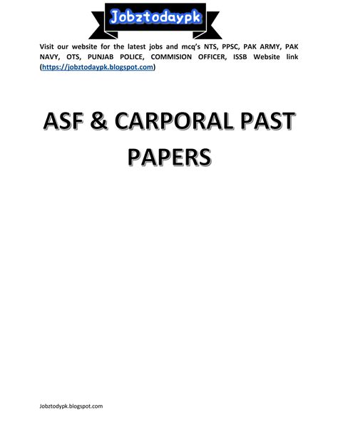 SOLUTION Asf Carporal Asi Past Papers Studypool