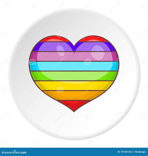 Heart In Colours Of Lgbt Icon Cartoon Style Stock Vector