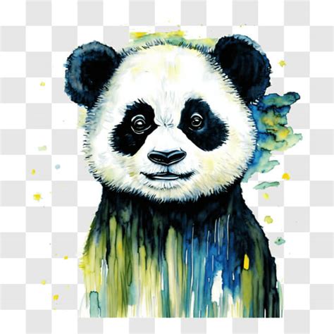 Descarga Obra De Arte Abstracta Y Colorida De Un Oso Panda Png En L Nea