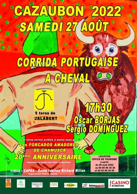 Affiche Corrida Portugaise Cazaubon Bruno Imart Peinture Corrida