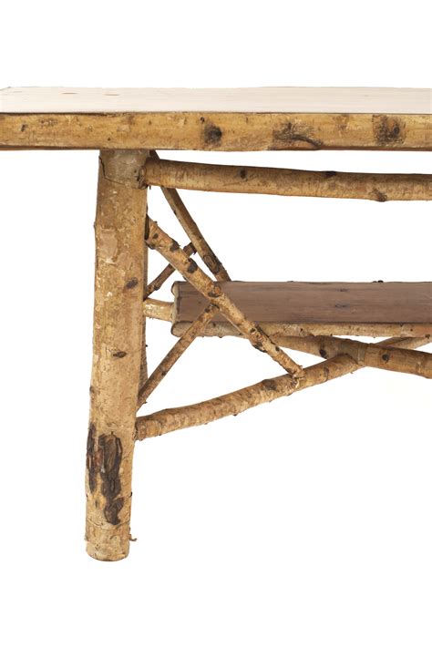 Rustic Adirondack Birch Wood Dining Table