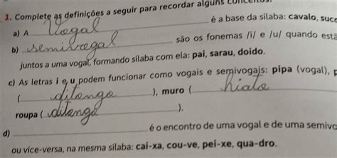 Das Definições A Seguir - Resolvido:Complete as definições a seguir para recordar alguns concer ...