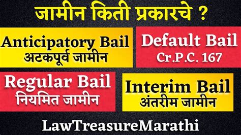 Types of bail under crpc जमनच परकर Anticipatory Regular Interim