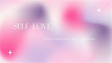 A Blurry Background With The Words Self Love Written In White And Pink