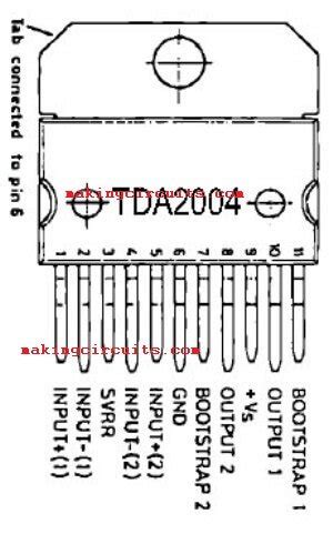 Simple Stereo Amplifier Circuit using IC TDA2004