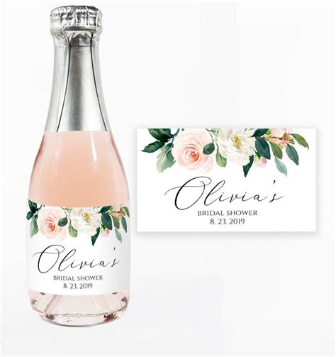 Mini Champagne Bottle Labels Wine Label Template Mini Wine Etsy