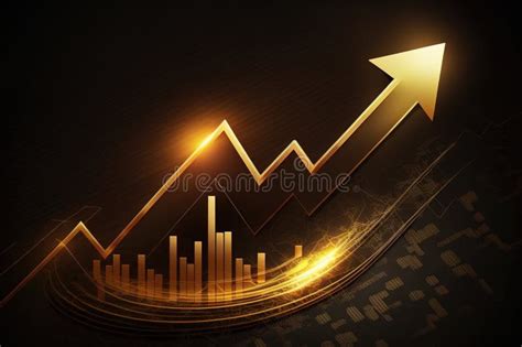 D Graph Showing Rise In Profits With Arrow Growing Graph Business