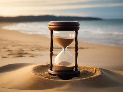 Premium Photo Hourglass On The Sand On The Beach Concept Of Time Management Generative Ai