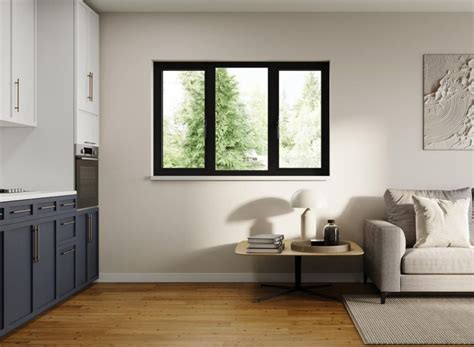 Black Aluminium Triple Casement Window Mm X Mm