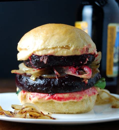 Beet Burger With Chipotle Cashew Hummus Holy Cow Vegan Recipes