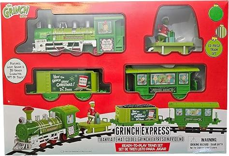 Dr Seuss The Grinch Who Stole Christmas Express Train Set 12 Pieces Plastic