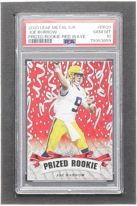 Joe Burrow Leaf Metal Special Release Prized Rookie Wave Red