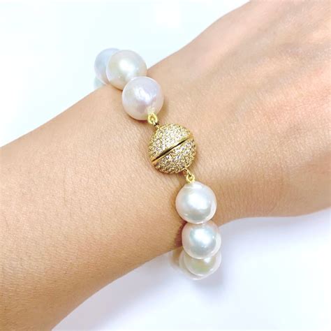 Bracelet ALMA White Edison Pearl Bracelet Knotted Pearl Etsy