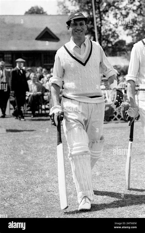 Yorkshire's Len Hutton walks out to open the batting Stock Photo - Alamy