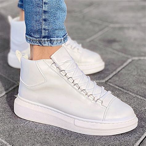 Men’s High Top Sneakers Shoes White | Martin Valen