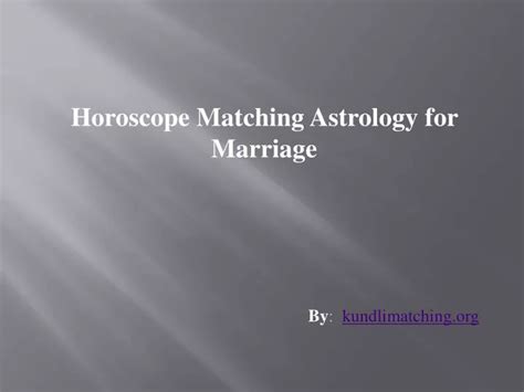 Ppt Horoscope Matching Astrology For Marriage Powerpoint Presentation