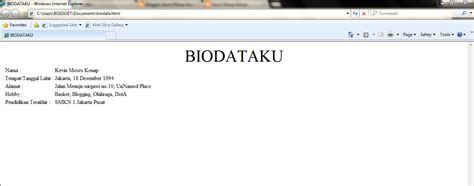 Membuat Biodata Dengan Html Script Html Biodata Keren Udin Blog