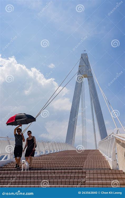 Sunny View Of The Lover S Bridge Of Tamsui Fisherman S Wharf Editorial